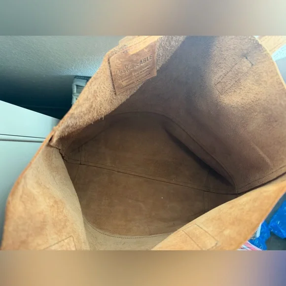 Brown Leather Tote Bag with Pouch – Handmade in Ethiopia - Picture 3 of 13